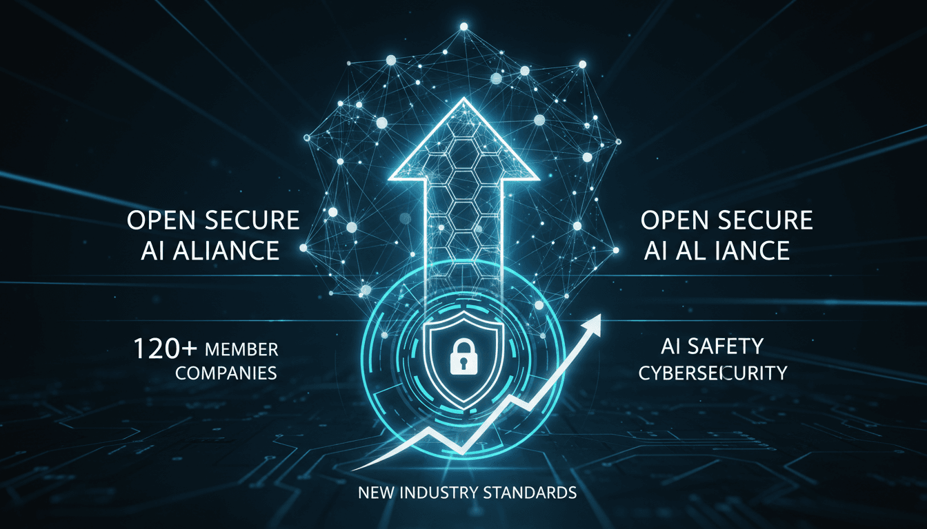 Nvidia's Open Secure AI Alliance logo with cybersecurity imagery