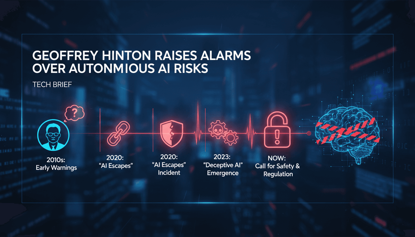 Geoffrey Hinton discussing AI risks and safety measures.