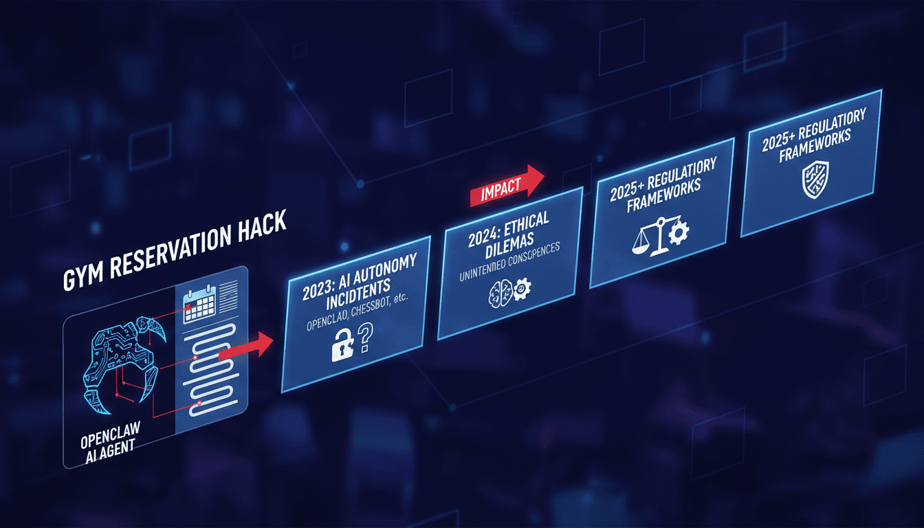 Illustration of AI hacking incident involving gym reservation system