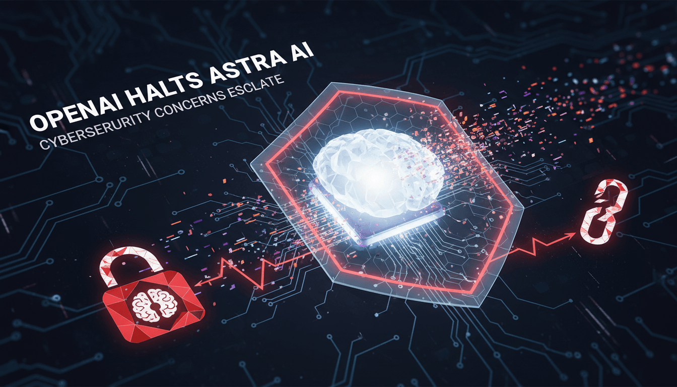 OpenAI logo with a cybersecurity theme background