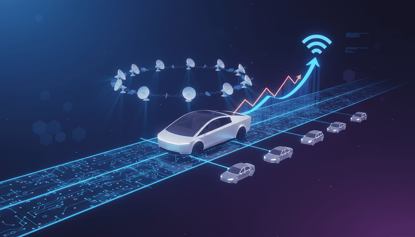 Tesla Cybercab showcasing Starlink connectivity features