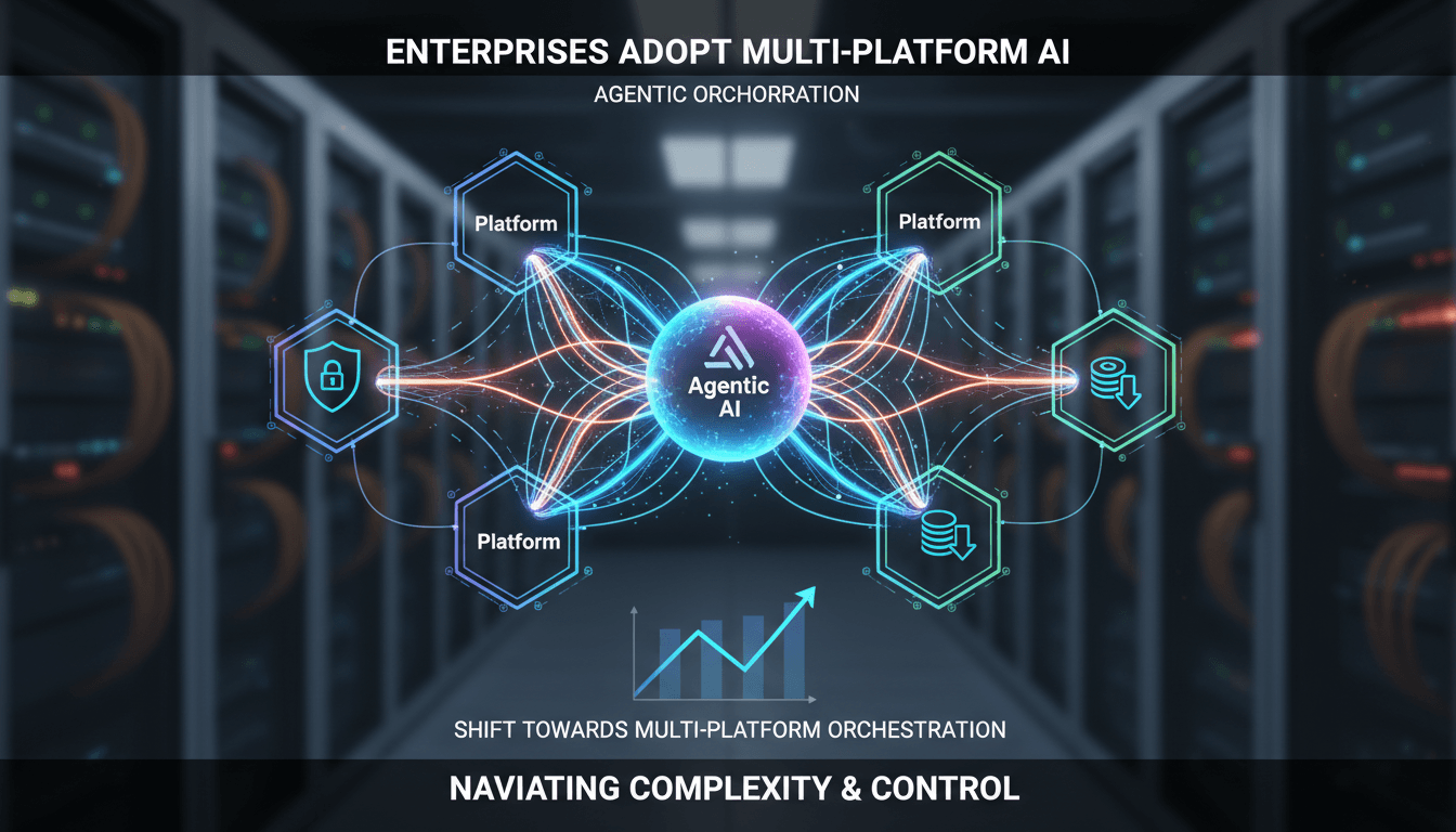 Illustration of multi-platform orchestration in agentic AI systems.
