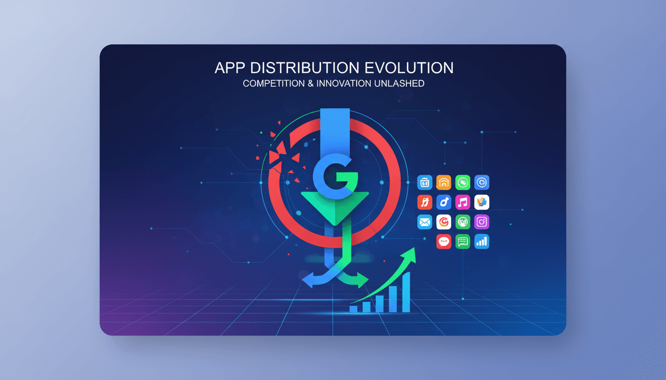 Aptoide app store logo with Google Play background