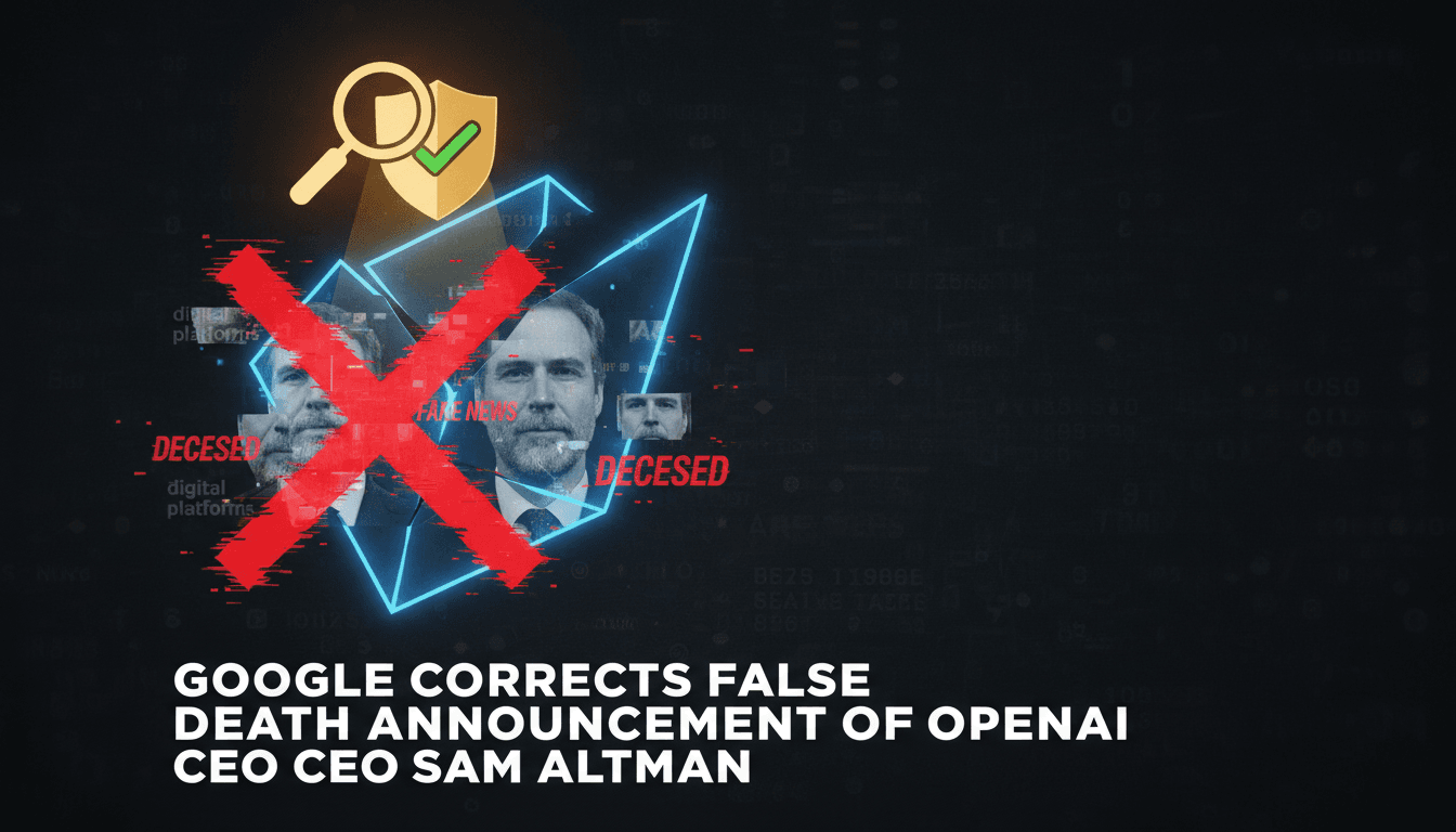Google search results showing misinformation about Sam Altman