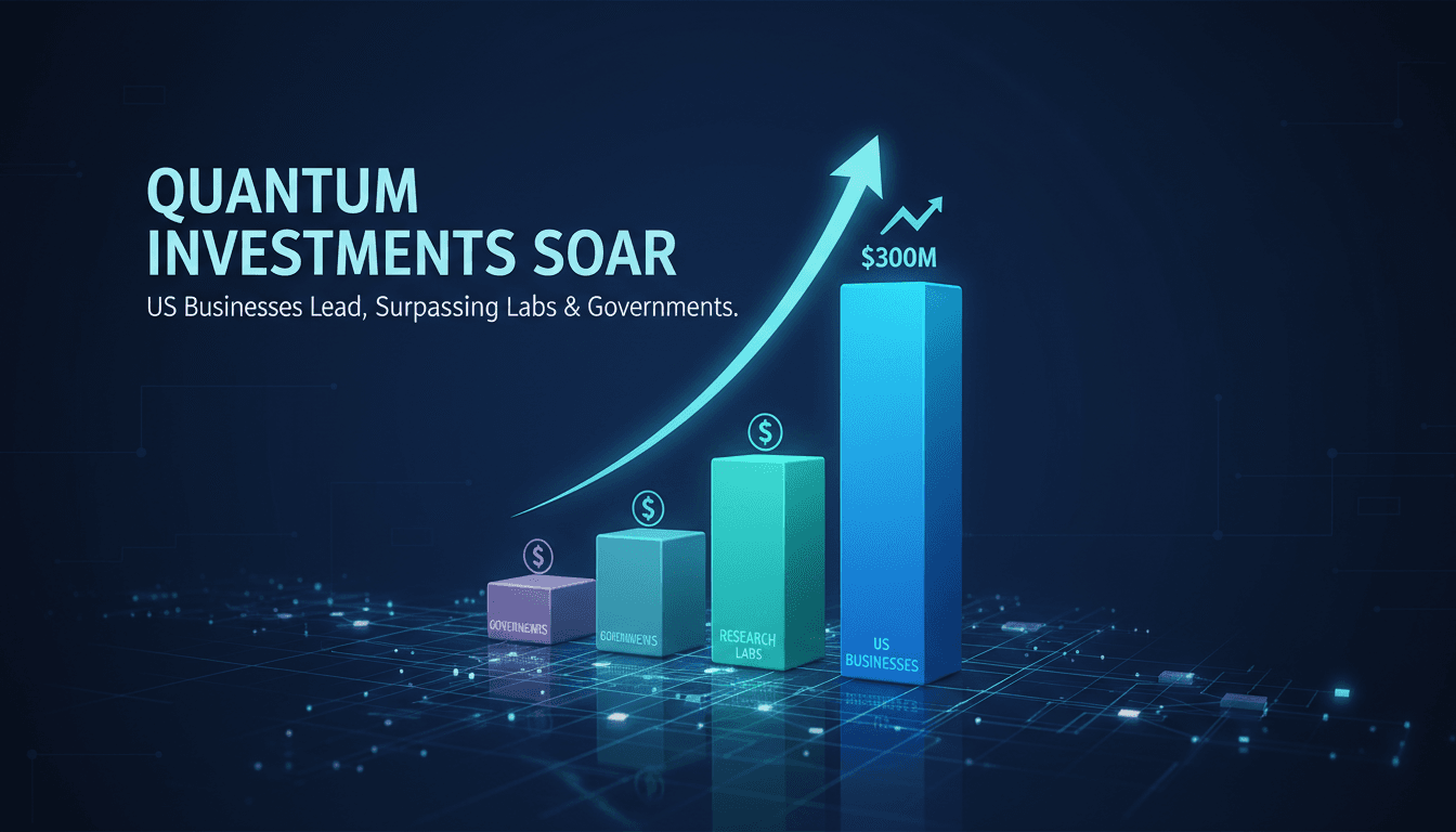 Graph showing the rise of U.S. business investments in quantum computing.