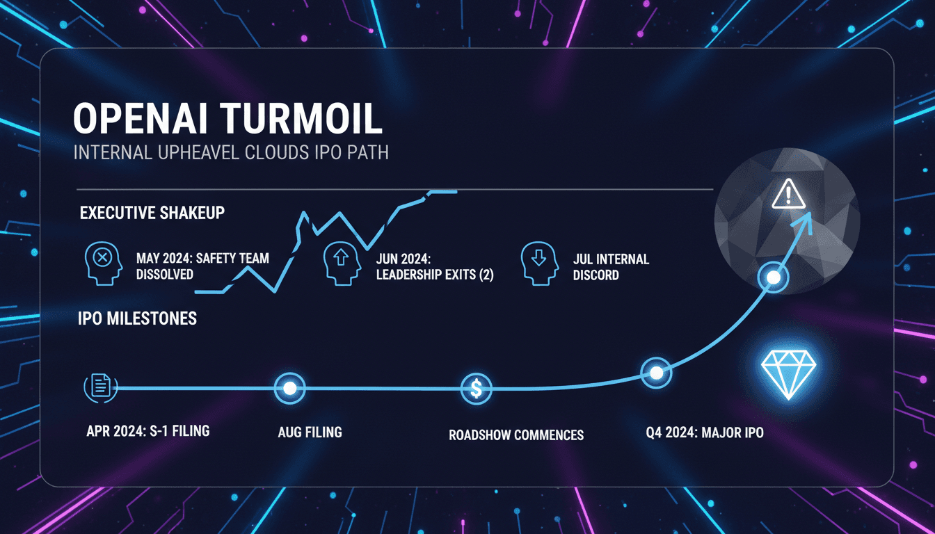 OpenAI's logo with a backdrop of stock market graphics