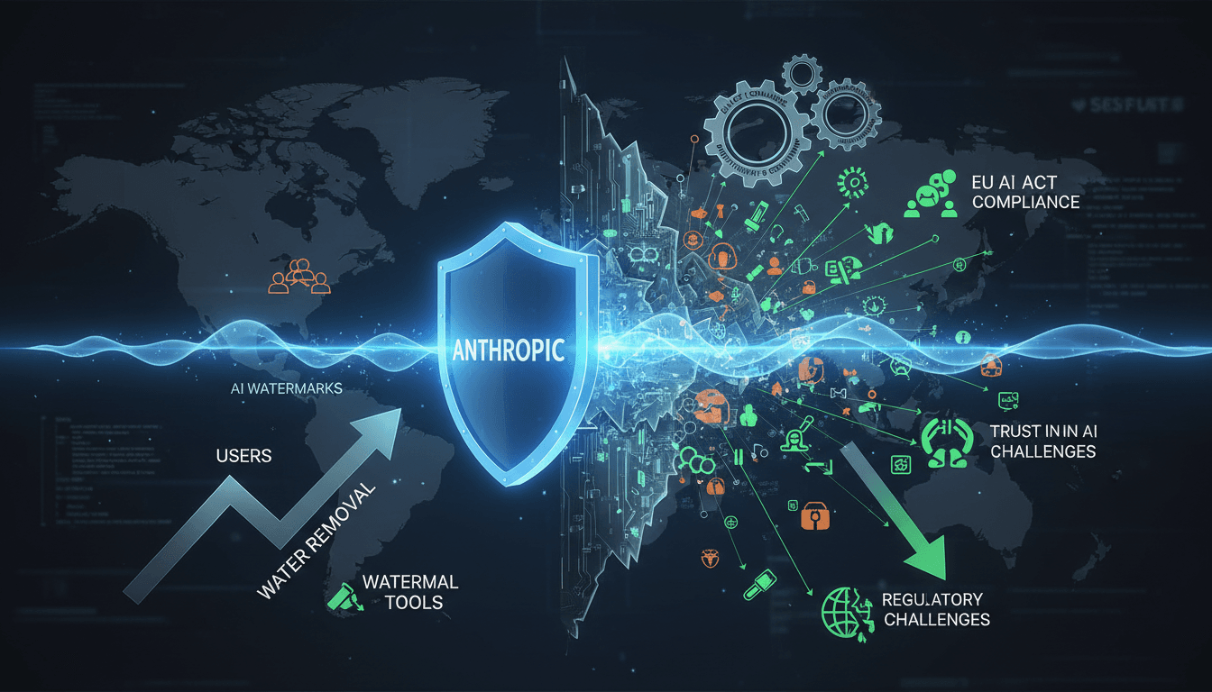 Infographic showing the rise of watermark removal tools and their impact on AI-generated content authenticity.