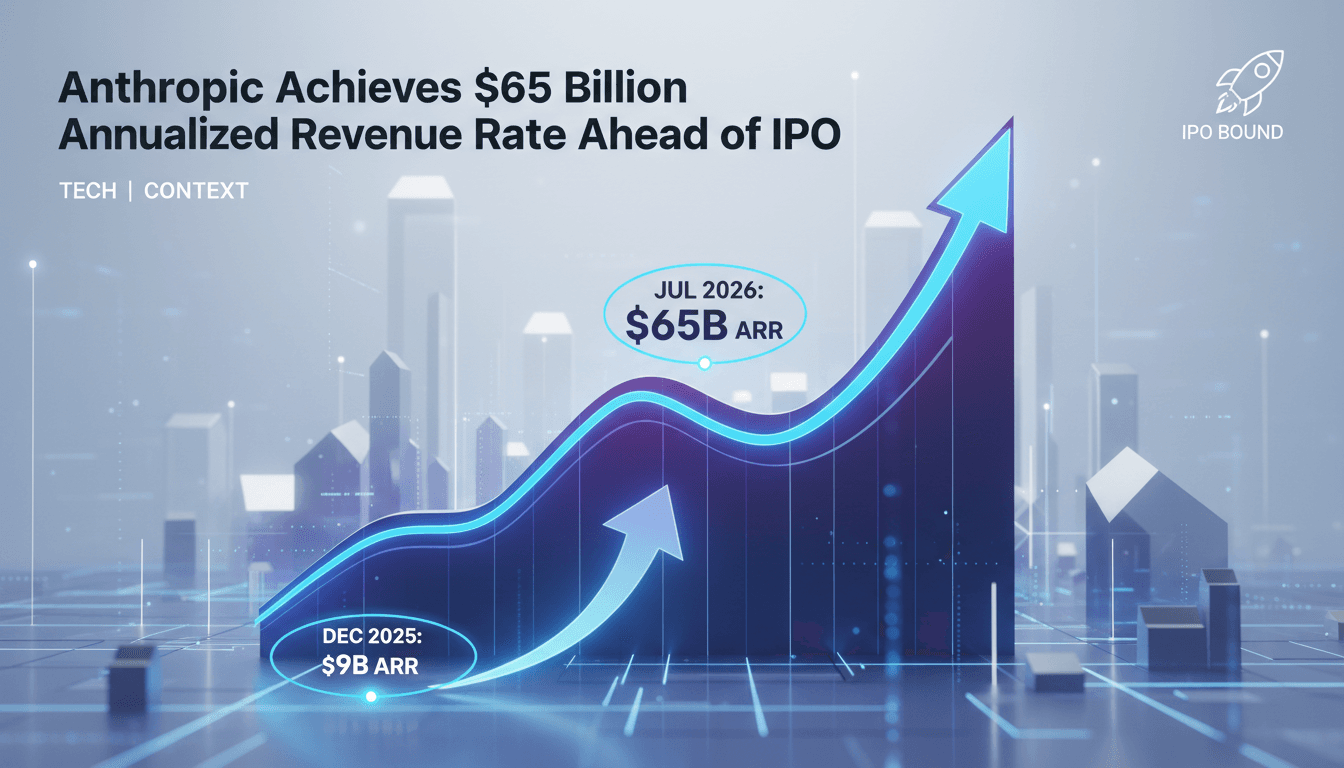 A visual representation of Anthropic's revenue growth and IPO preparation in the AI sector.