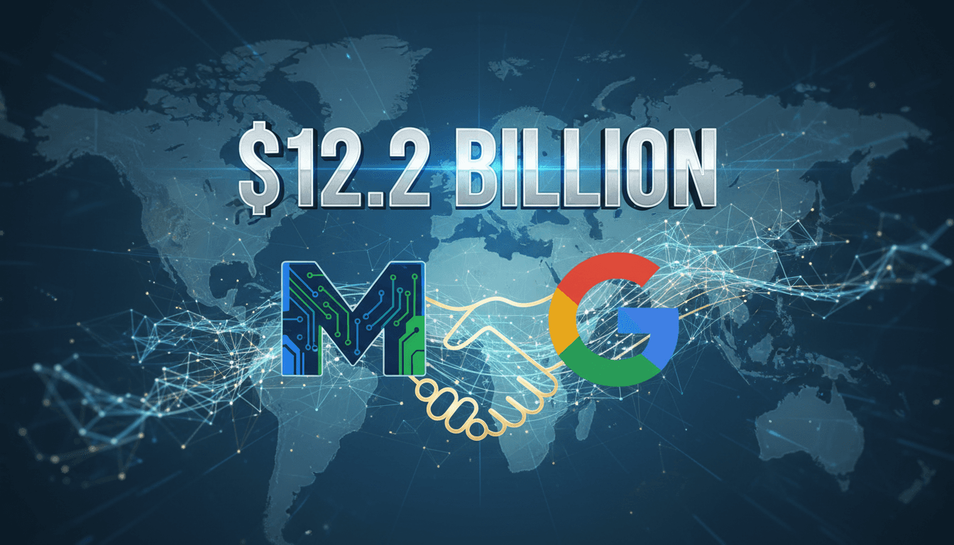 Visual representation of Marvell and Google partnership with $12.2 billion share warrant highlighted.
