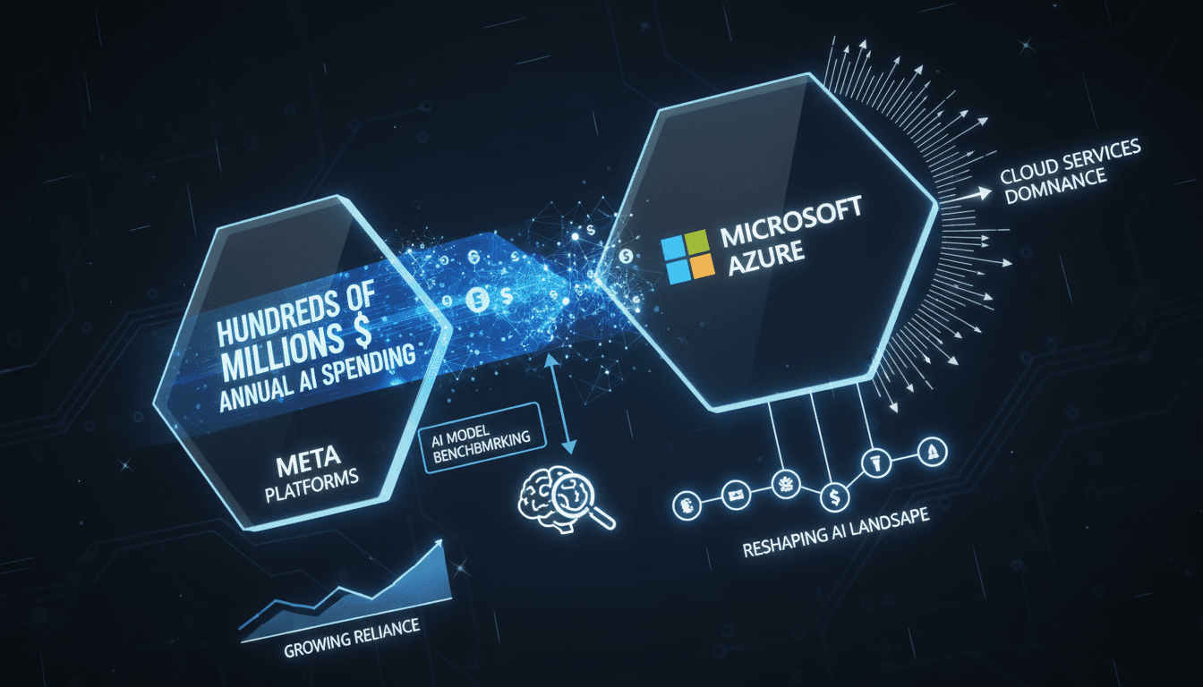 Infographic showing Meta's AI spending on Microsoft Azure and its impact on the tech industry.