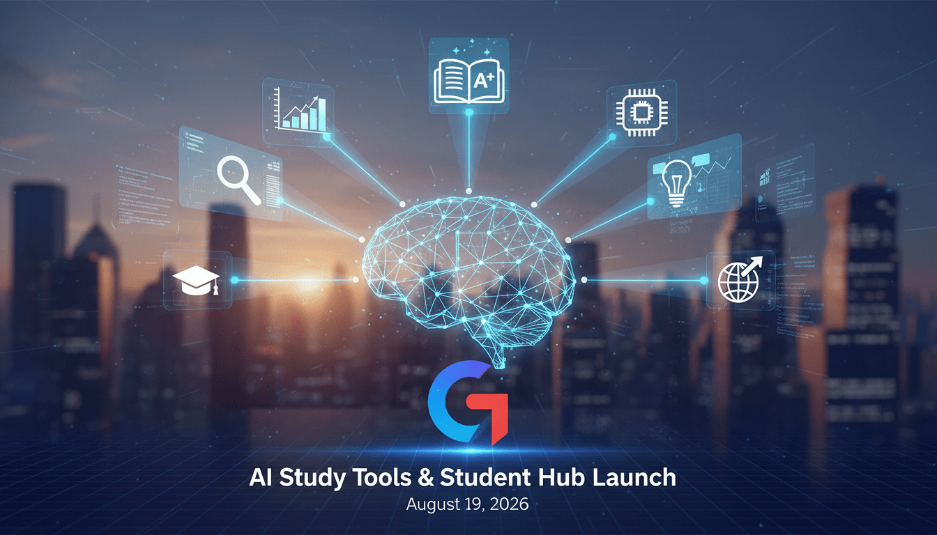 Illustration of Google’s AI study tools in education, showcasing their impact on learning and professional skills.