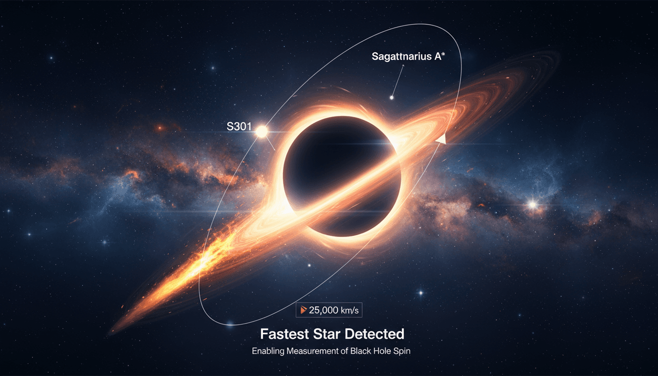 Astronomers Detect Fastest Star S301, Enabling Future Measurement of Black Hole Spin