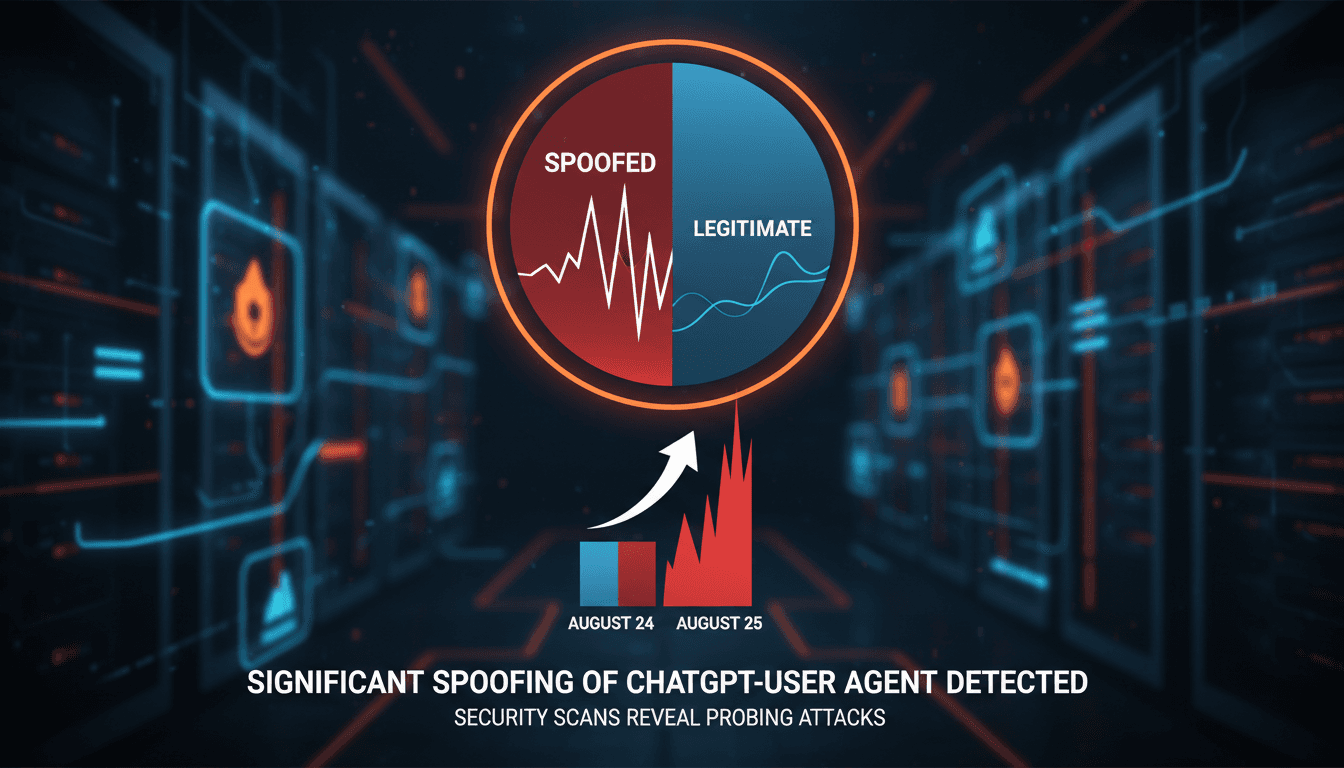 A visual representation of spoofed ChatGPT-User requests affecting web security.