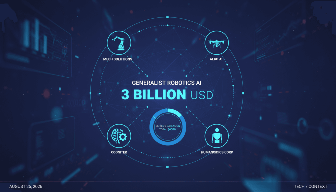 A visual representation of Generalist's $3 billion valuation in the robotics AI market.