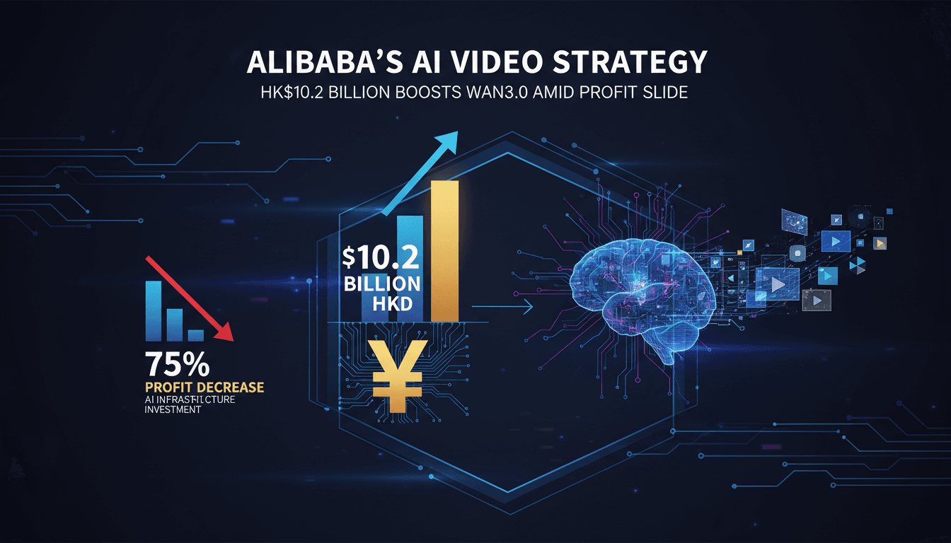 Infographic illustrating Alibaba's $10.2 billion share placement for AI video infrastructure.