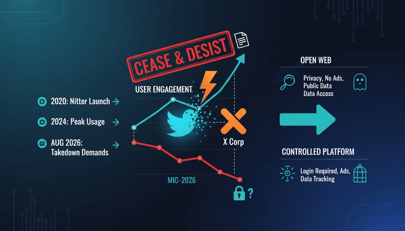 X Corp Shuts Down Nitter Privacy Frontend with Cease-and-Desist Letters