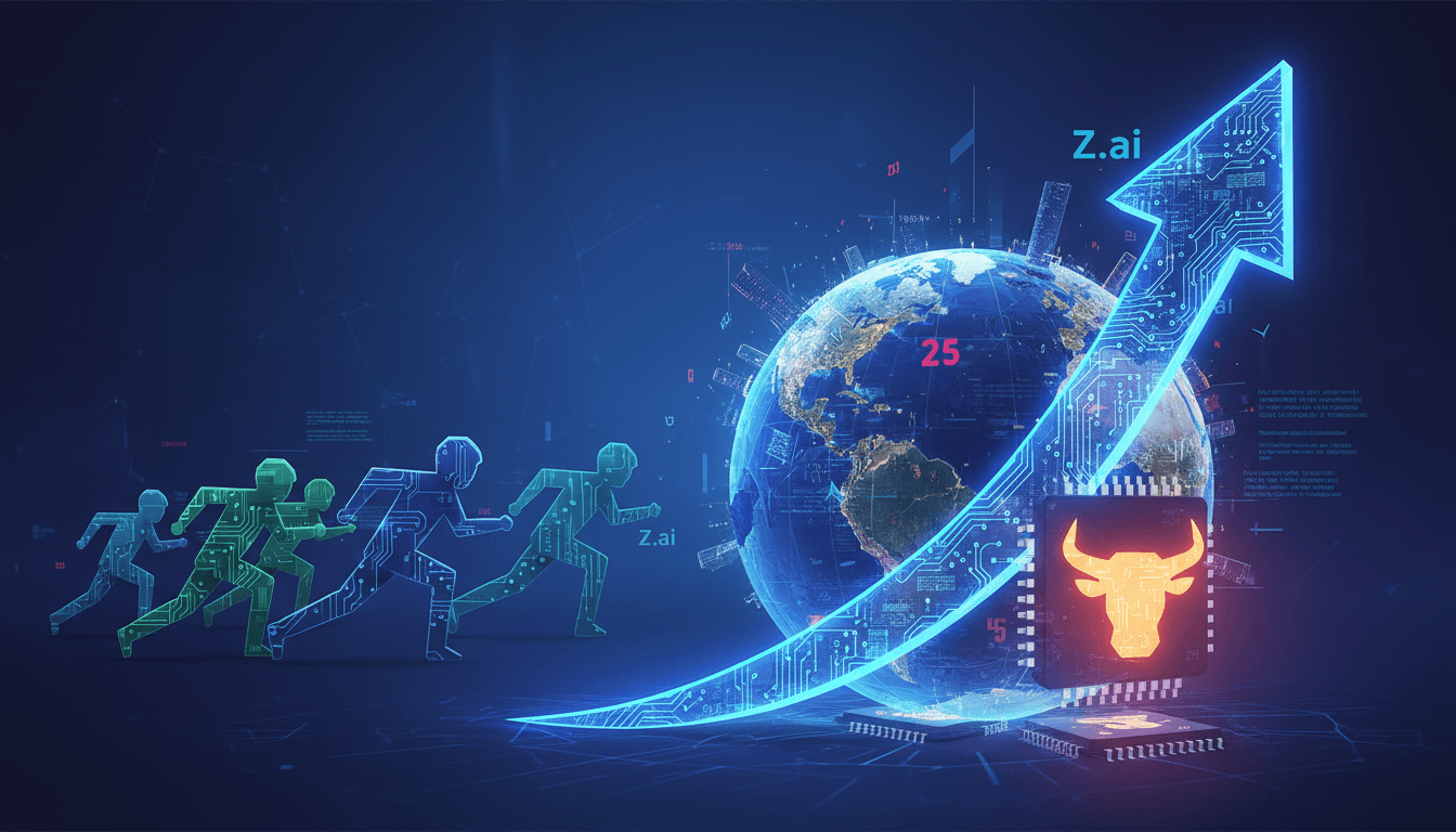 A graphic showing Z.ai's Ox Alpha model and its impact on the global AI landscape.