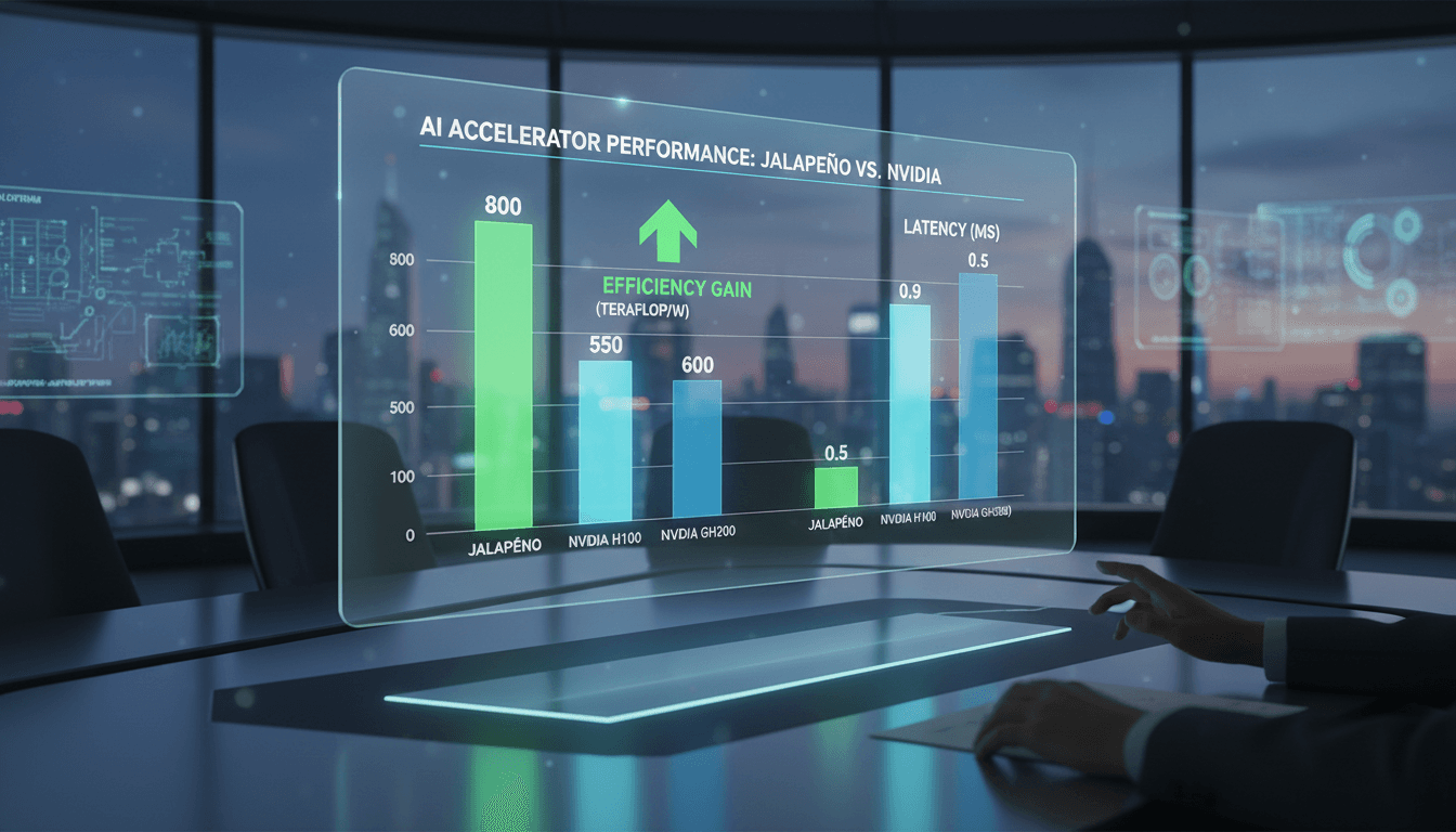 A chart comparing OpenAI's Jalapeño ASIC performance metrics with Nvidia systems, showcasing efficiency gains.