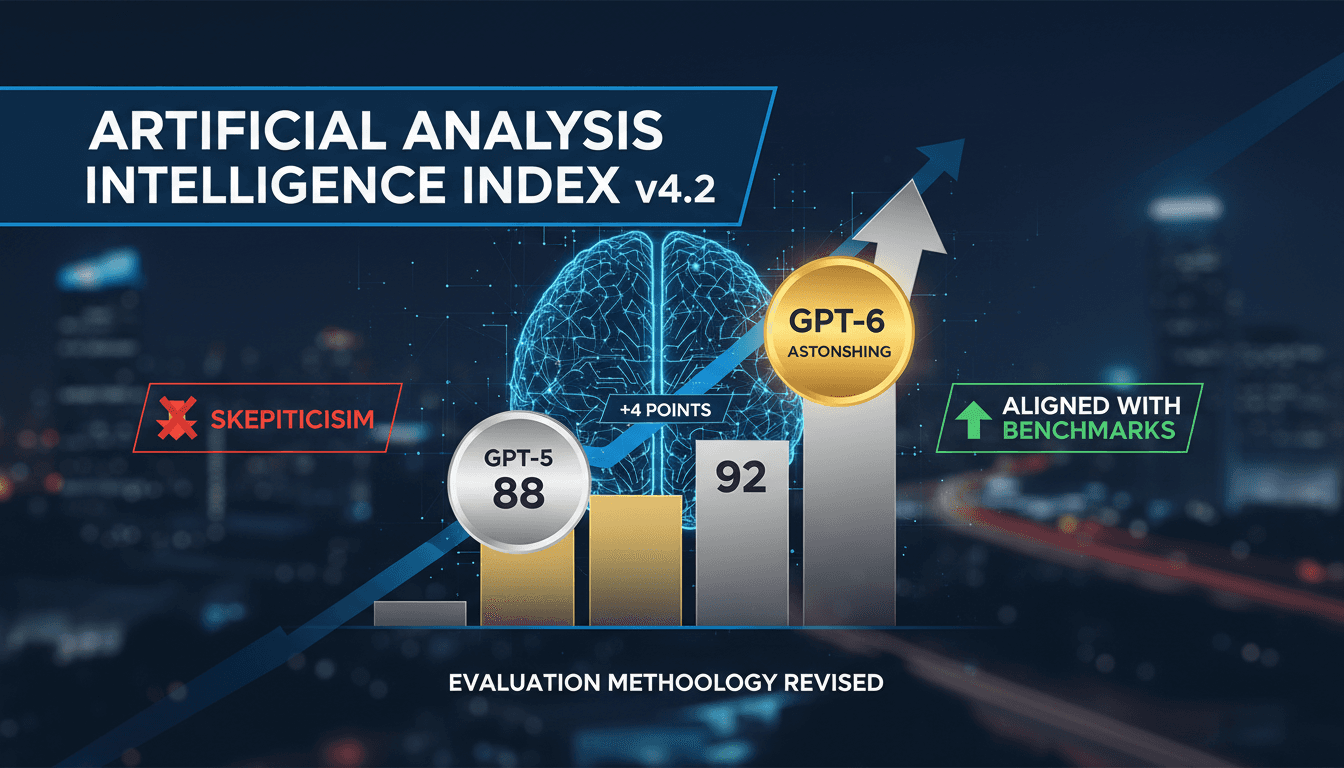 A visual representation of the Intelligence Index v4.2 scores, highlighting GPT-6 Astra's improvements and ranking.