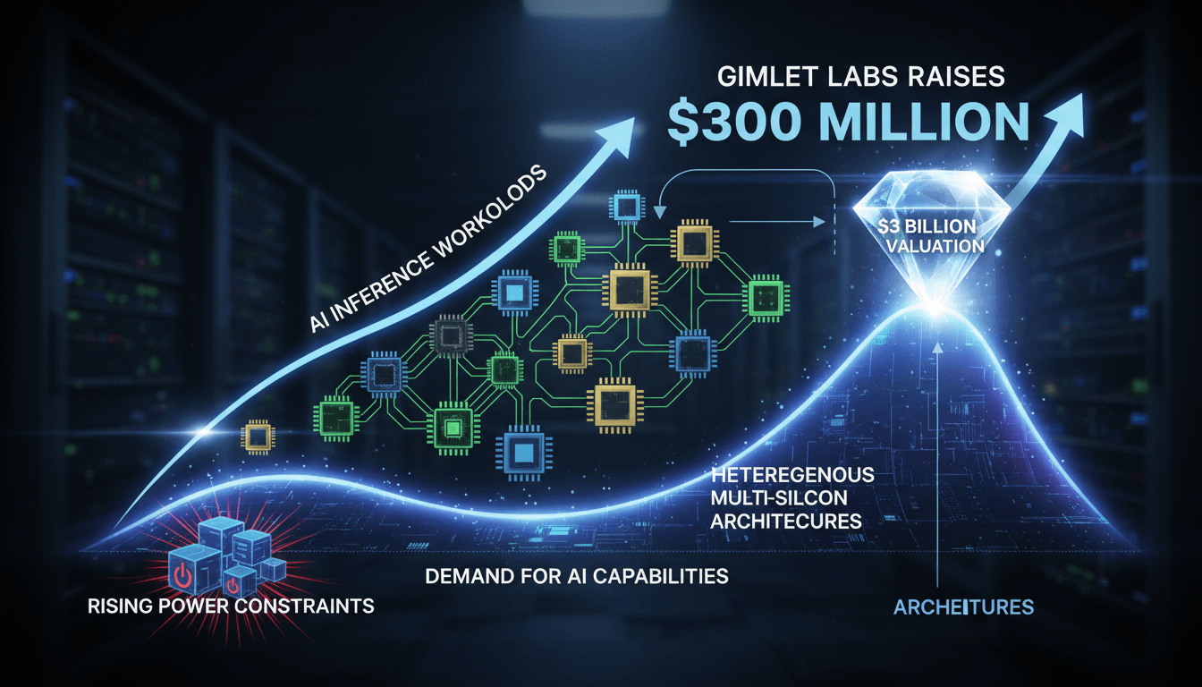 Infographic showing Gimlet Labs' funding and the shift in AI inference architecture.