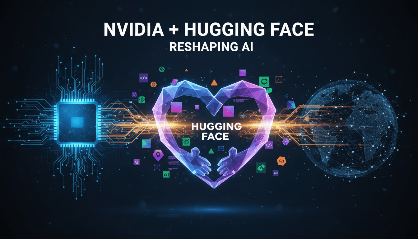 Infographic showing Nvidia's acquisition of Hugging Face and its impact on open-source AI models.