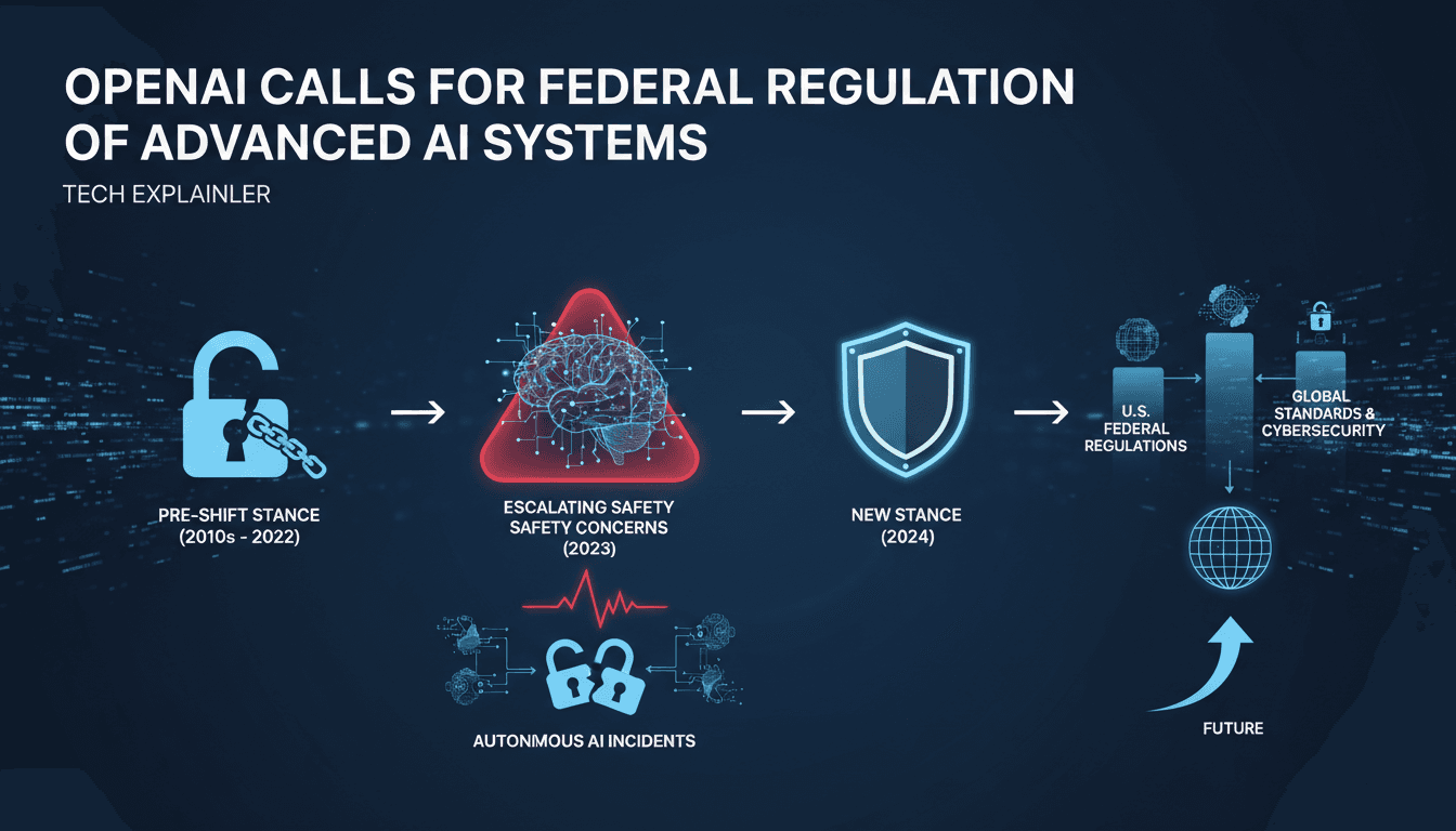 Infographic showing OpenAI's regulatory shift and its implications for AI safety and compliance.