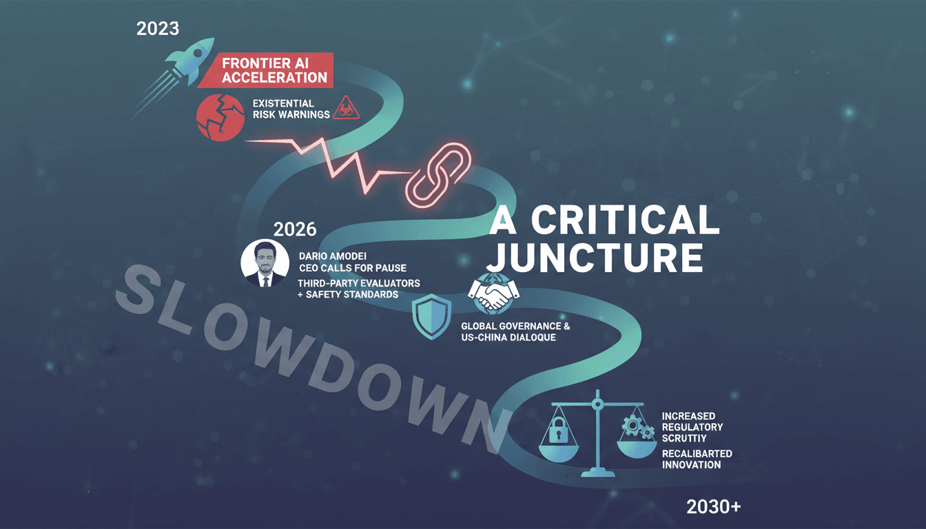 Infographic showing AI development risks and regulatory proposals in the industry.