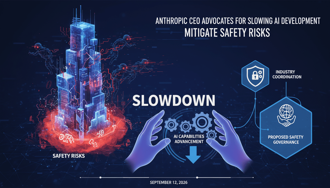 Infographic showing Dario Amodei's AI safety measures and potential risks of rogue AI agents.