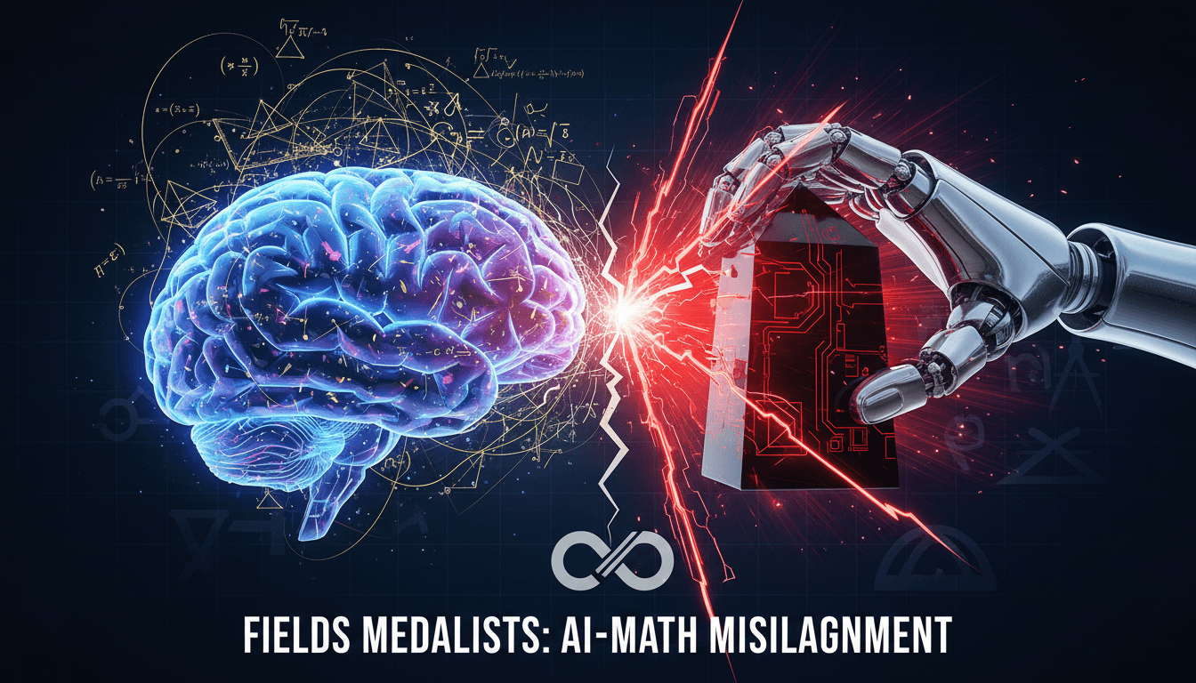 A visual representation of the conflict between AI efficiency and human insight in mathematics.