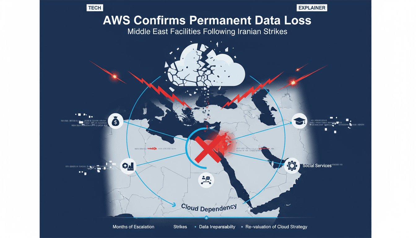 Infographic showing the impact of AWS data loss on businesses and cloud services in the Middle East.