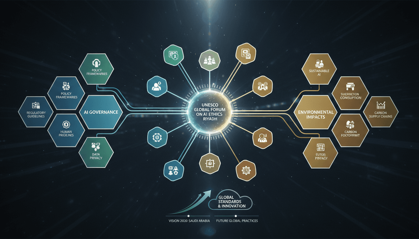 Infographic summarizing the key themes and outcomes of the UNESCO Global Forum on AI Ethics 2026.