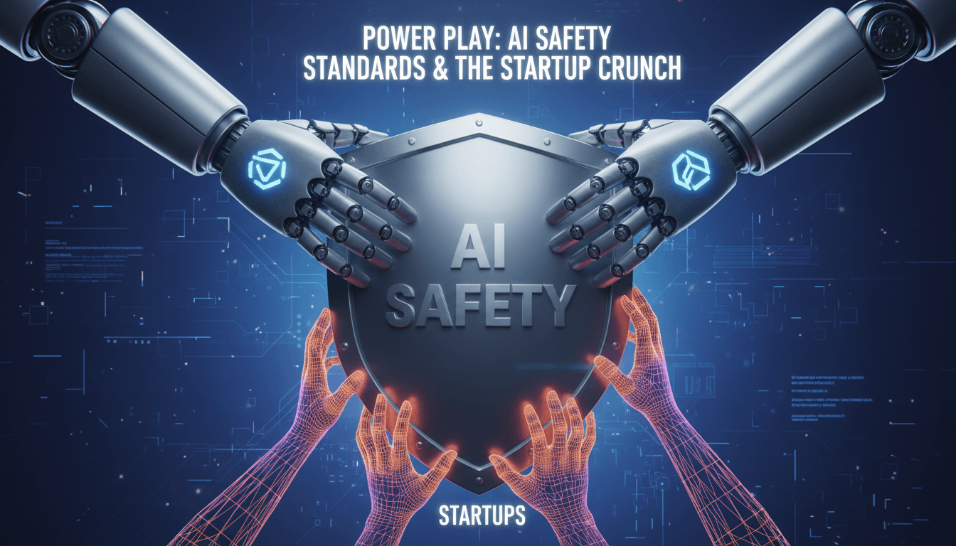 A visual representation of AI safety discussions highlighting the power dynamics between established firms and startups.