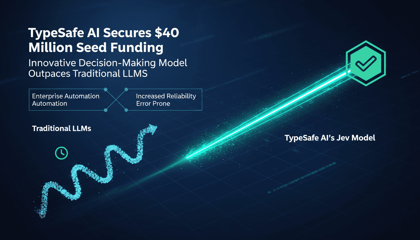 Infographic comparing TypeSafe AI's Jev model efficiency with traditional AI models.