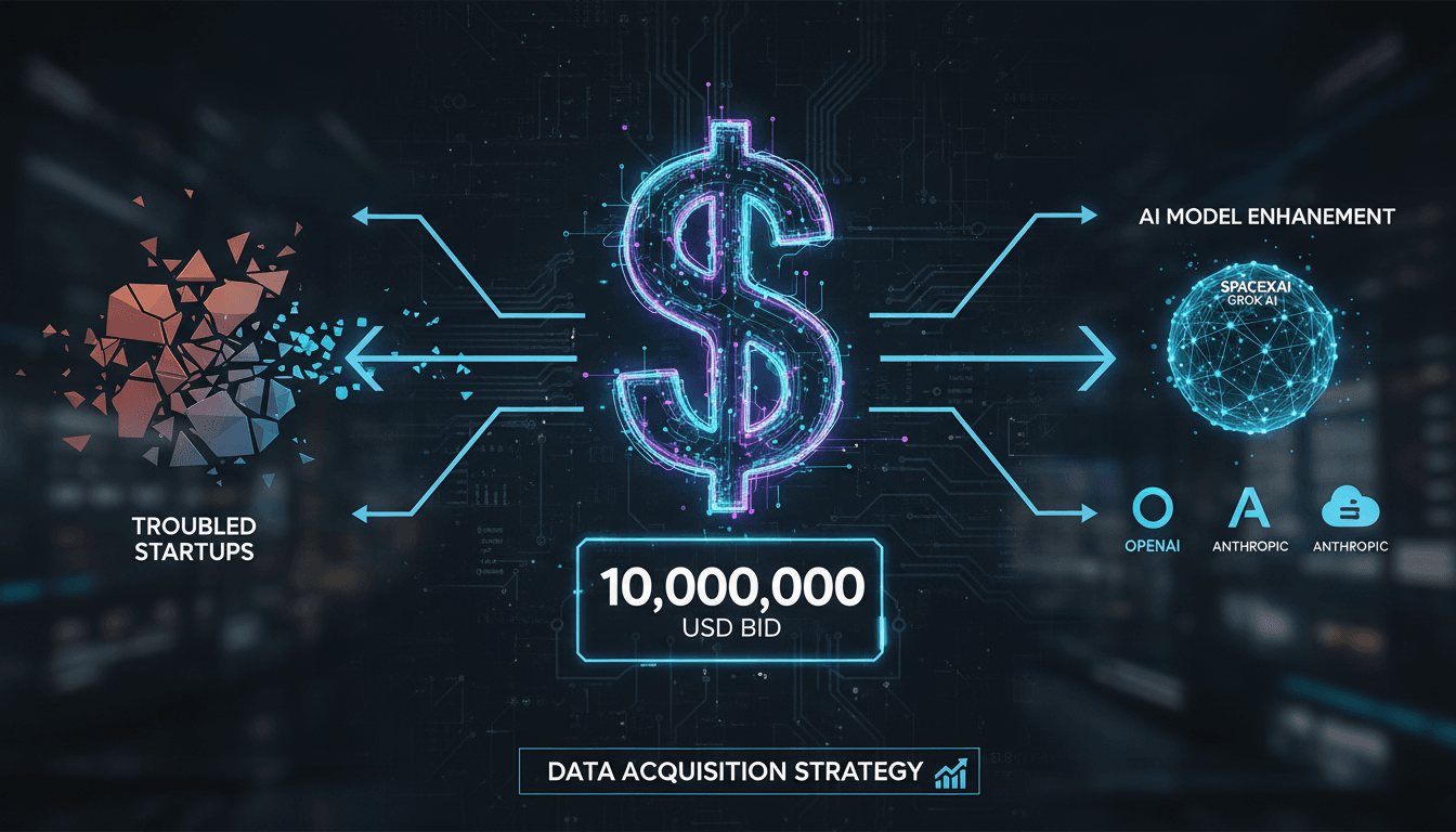 Infographic illustrating SpaceXAI's potential data acquisition strategy and its impact on AI models.