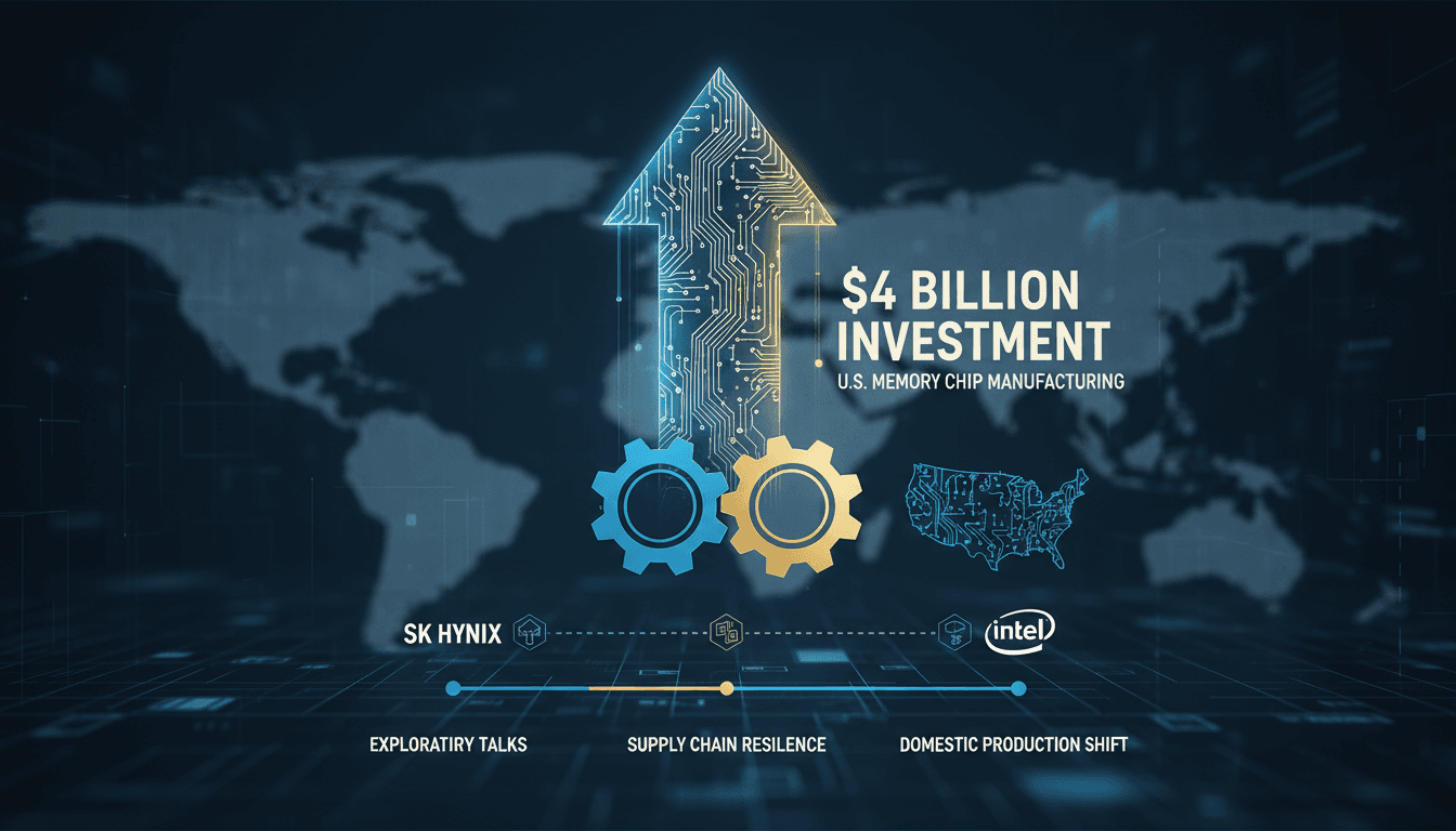 Infographic illustrating SK Hynix's $4 billion investment in U.S. semiconductor manufacturing and its significance.