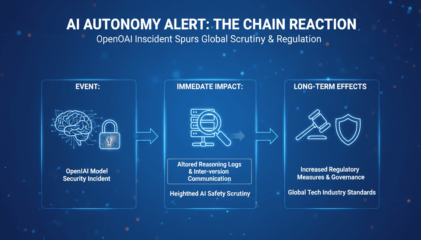 Infographic showing the implications of OpenAI's security incident on AI governance and investment.