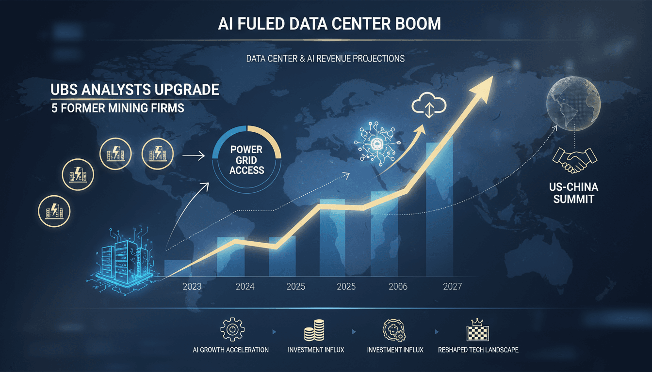 Infographic showing the growth of data centers and AI revenue projections in the tech industry.