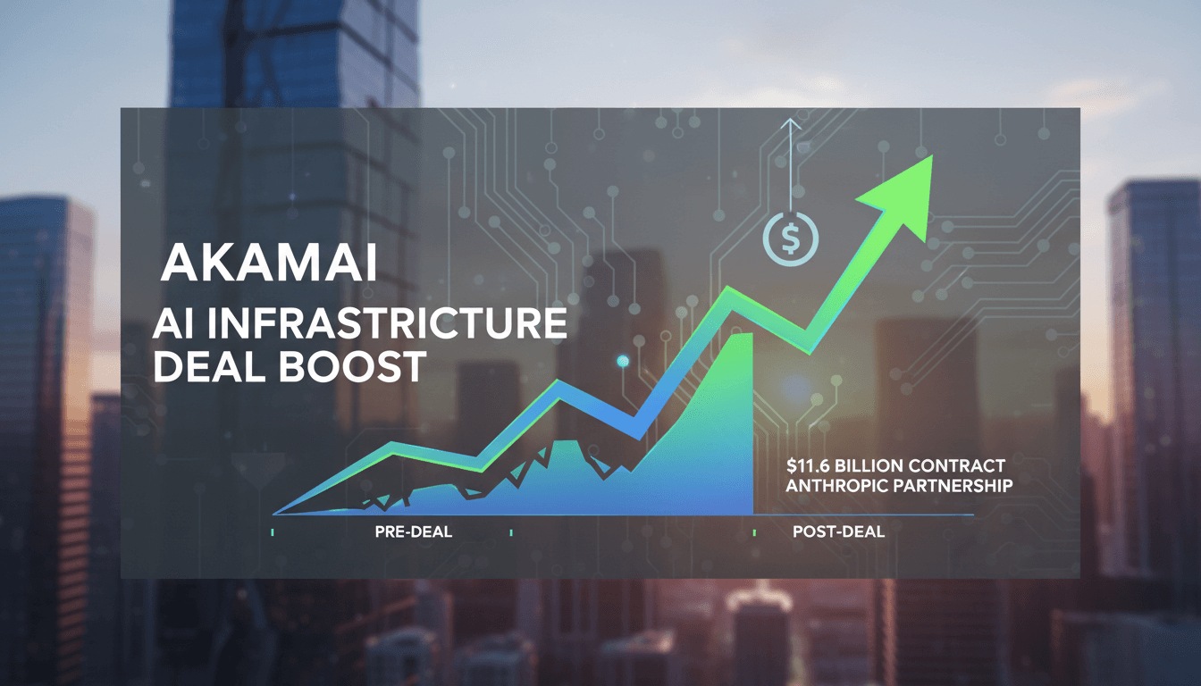 A visual representation of Akamai's $11.6 billion deal with Anthropic, highlighting AI infrastructure growth.