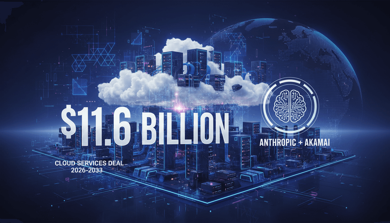 Visual representation of Anthropic's $11.6 billion cloud services deal with Akamai, highlighting AI infrastructure.