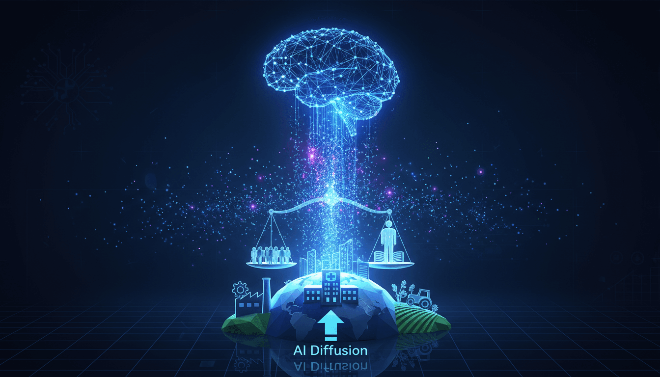 A visual representation of AI diffusion, showcasing its significance for equitable access in technology.