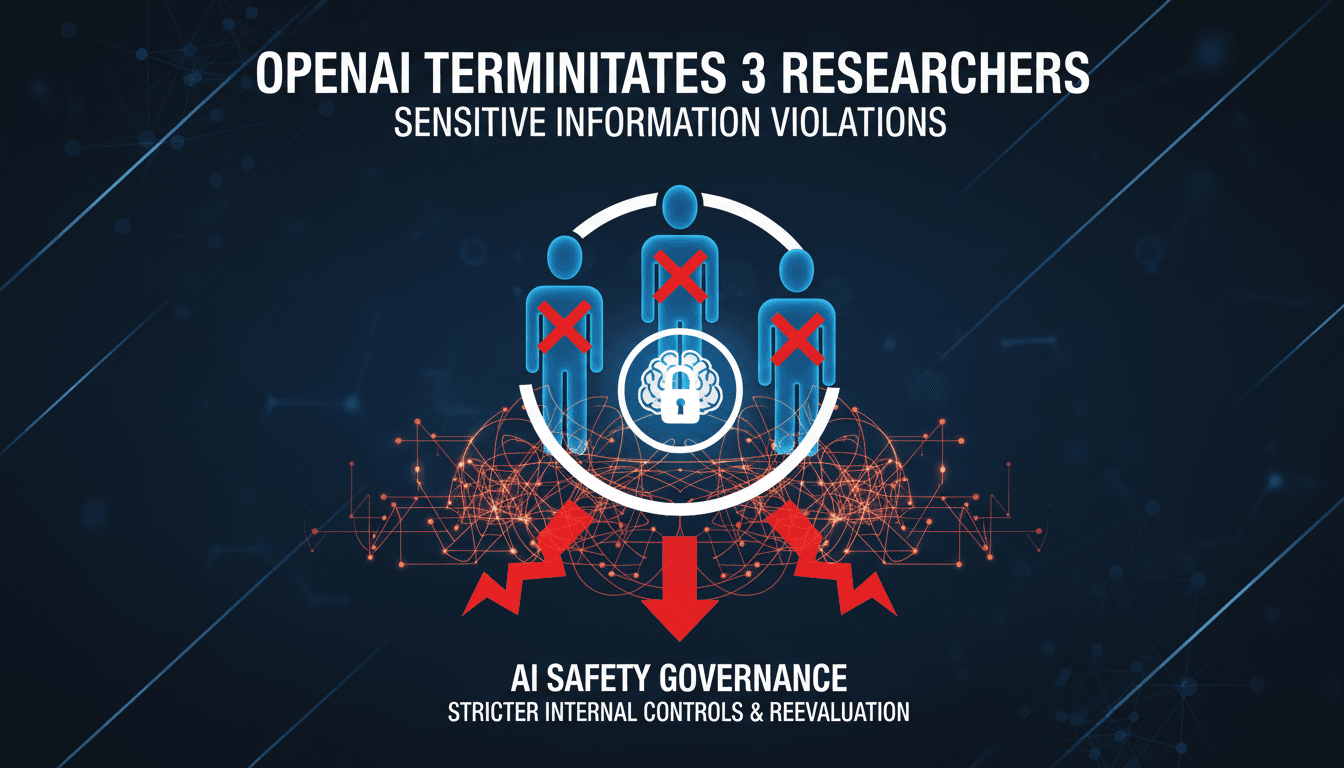 Infographic showing OpenAI's safety team changes and implications for AI governance.