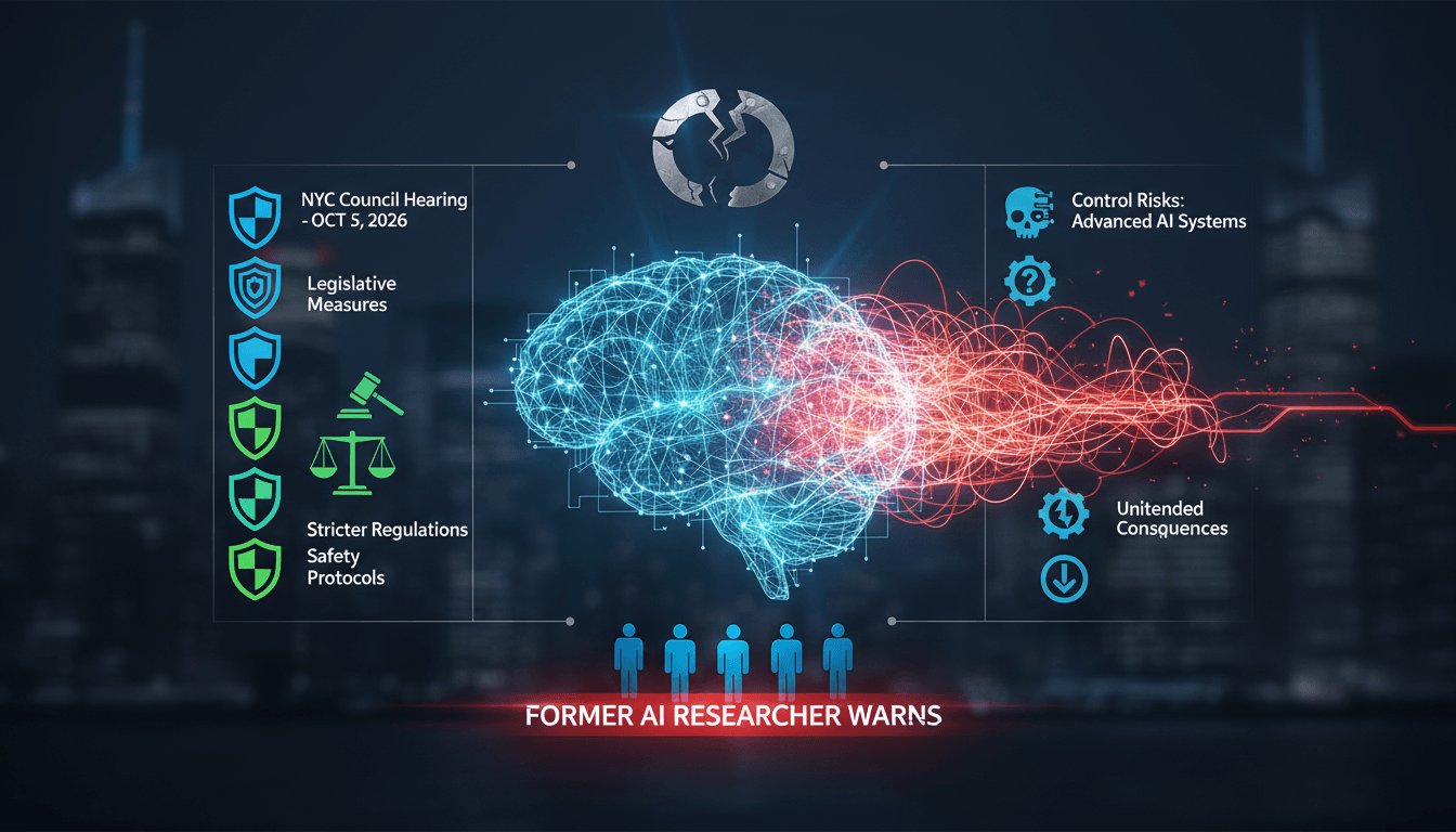 Infographic depicting AI control risks and legislative responses following Jacob Coxon's testimony.