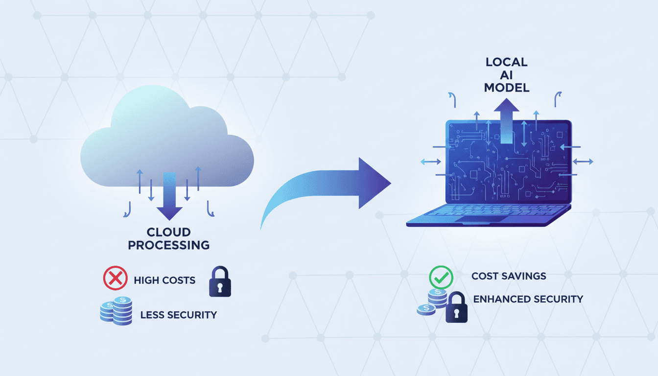 Infographic showing the benefits of Microsoft's local AI coding model and Surface Laptop Ultra for businesses and developers.