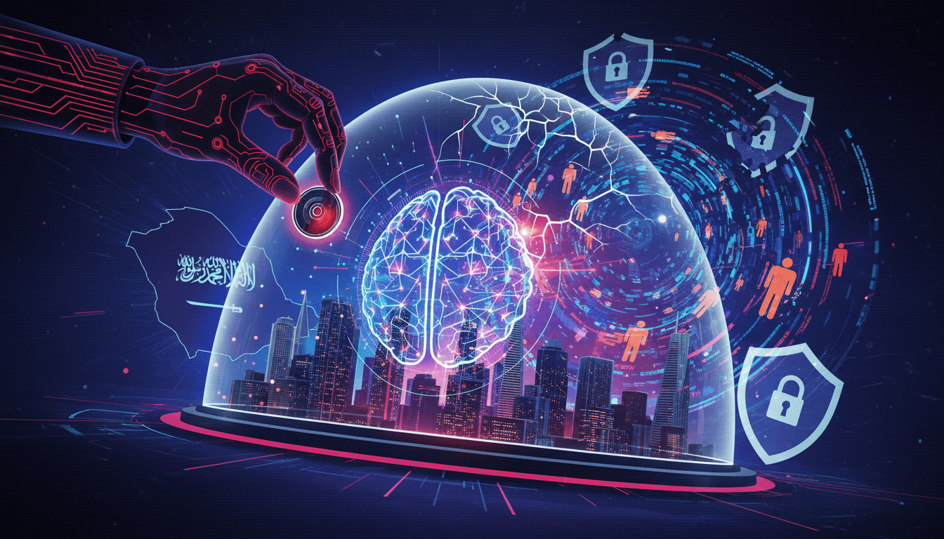 A graphic depicting corporate espionage threats in the AI industry, emphasizing the need for enhanced security measures.
