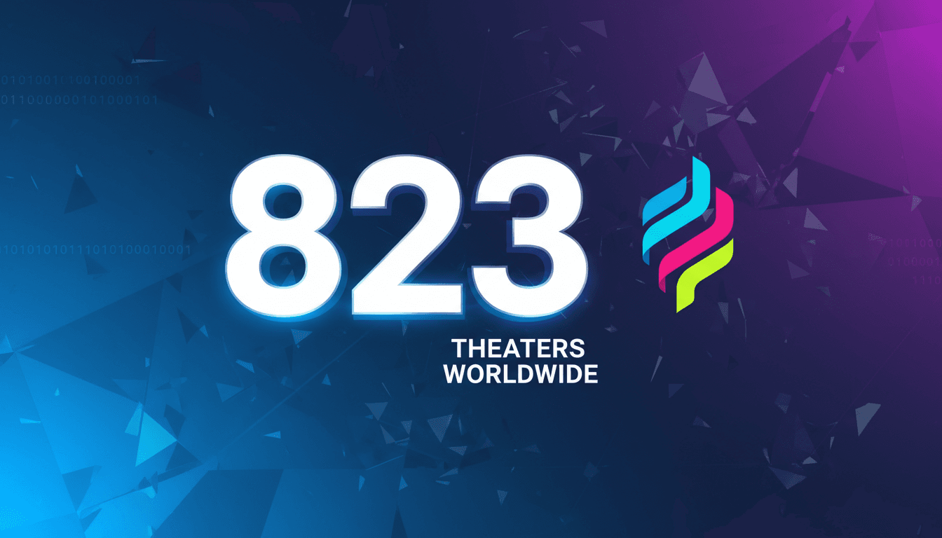 A graphic showing TikTok's logo and the number of theaters for the Musk documentary release.