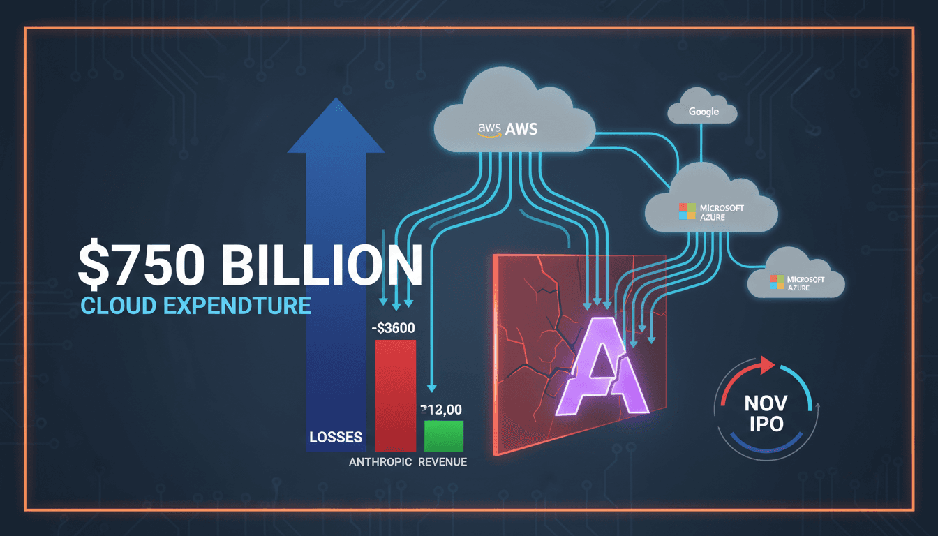 Infographic showing Anthropic's projected cloud expenditure and financial losses.
