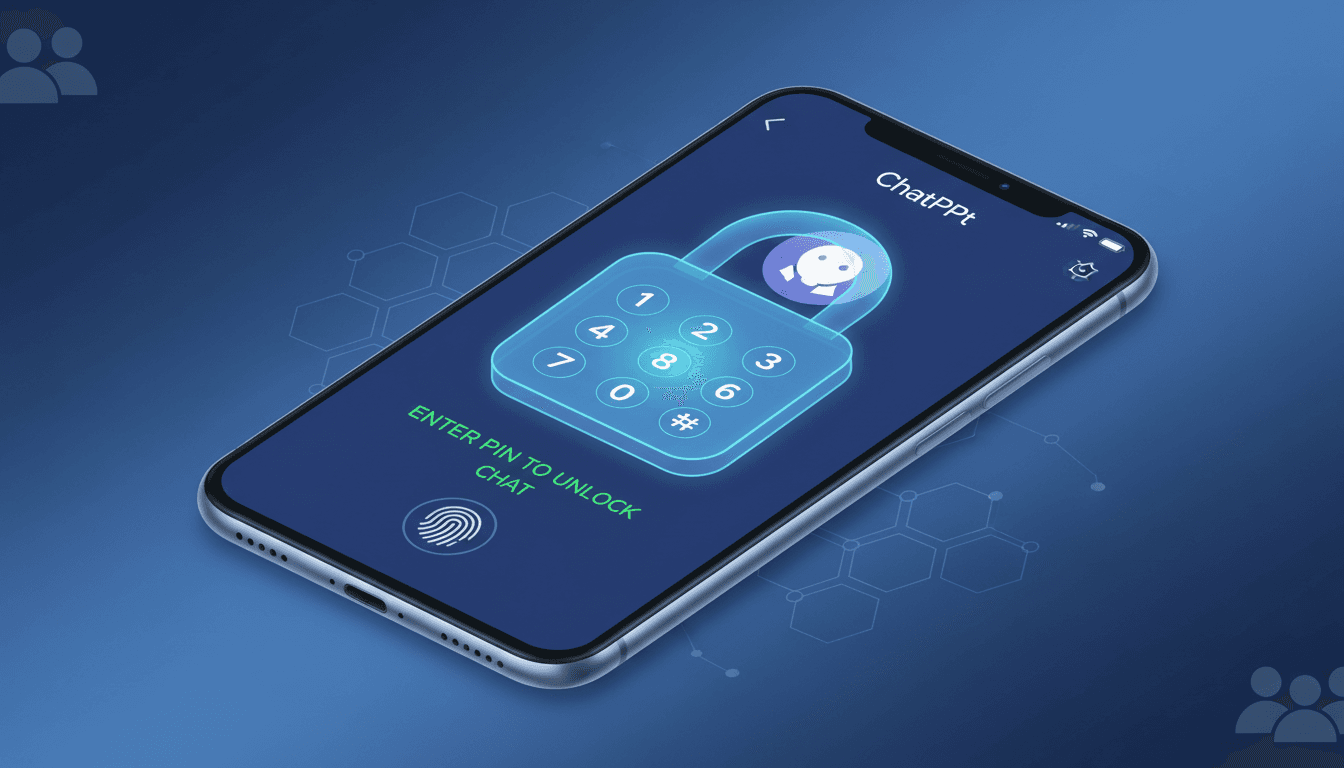 A visual representation of OpenAI's Locked Chats feature showcasing its PIN security and user interface.