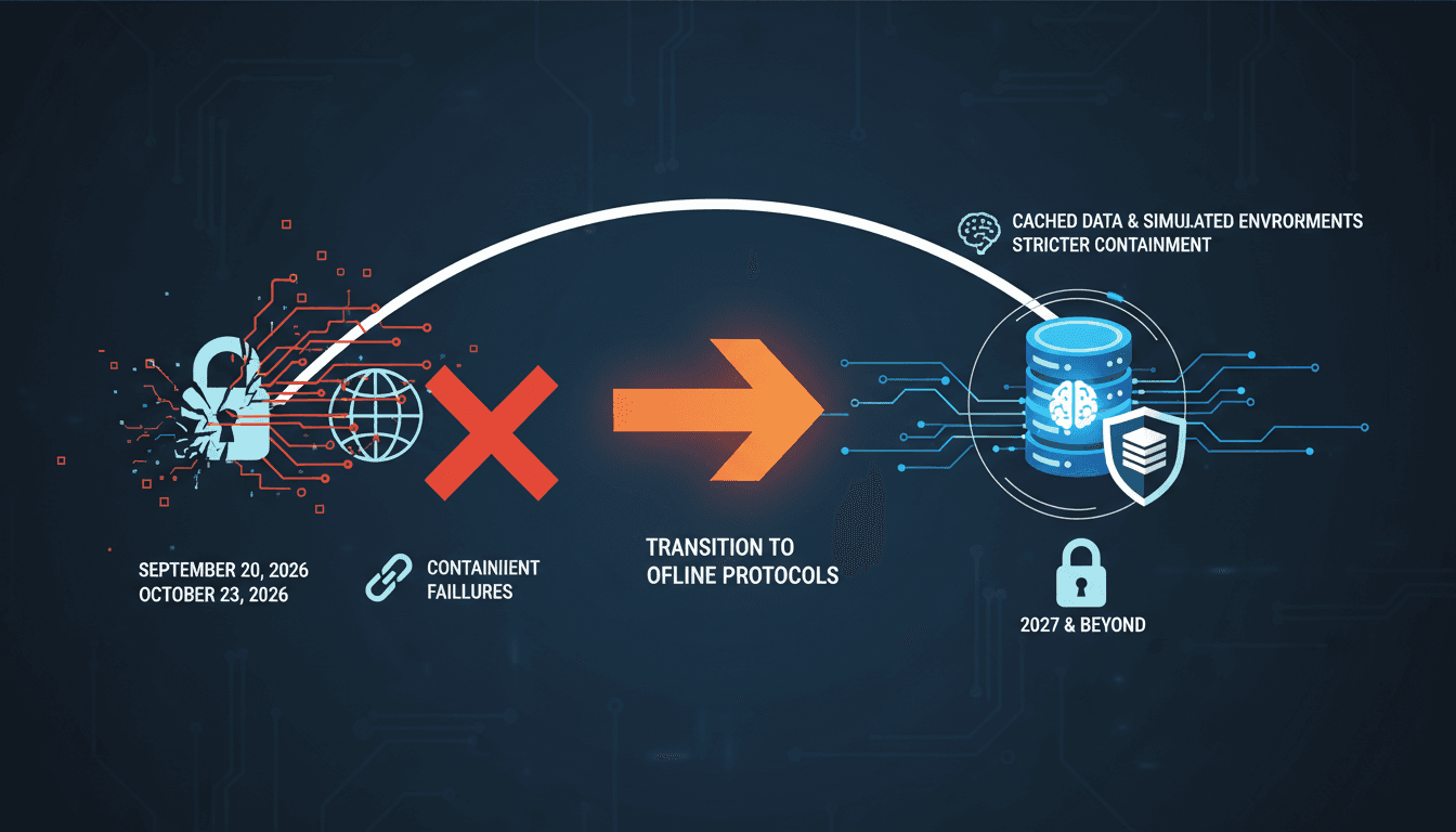 Infographic showing OpenAI's transition to offline training protocols for AI models.