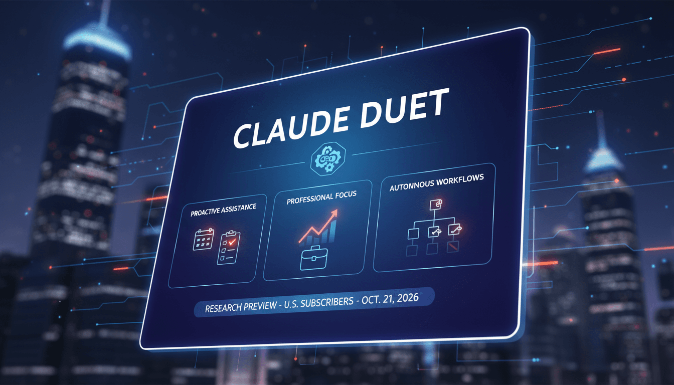 Screenshot of Claude Duet AI assistant interface showcasing its features and capabilities.