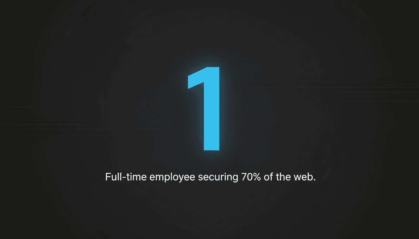 Bold blue number one on dark background representing the PHP Foundation sole full-time employee